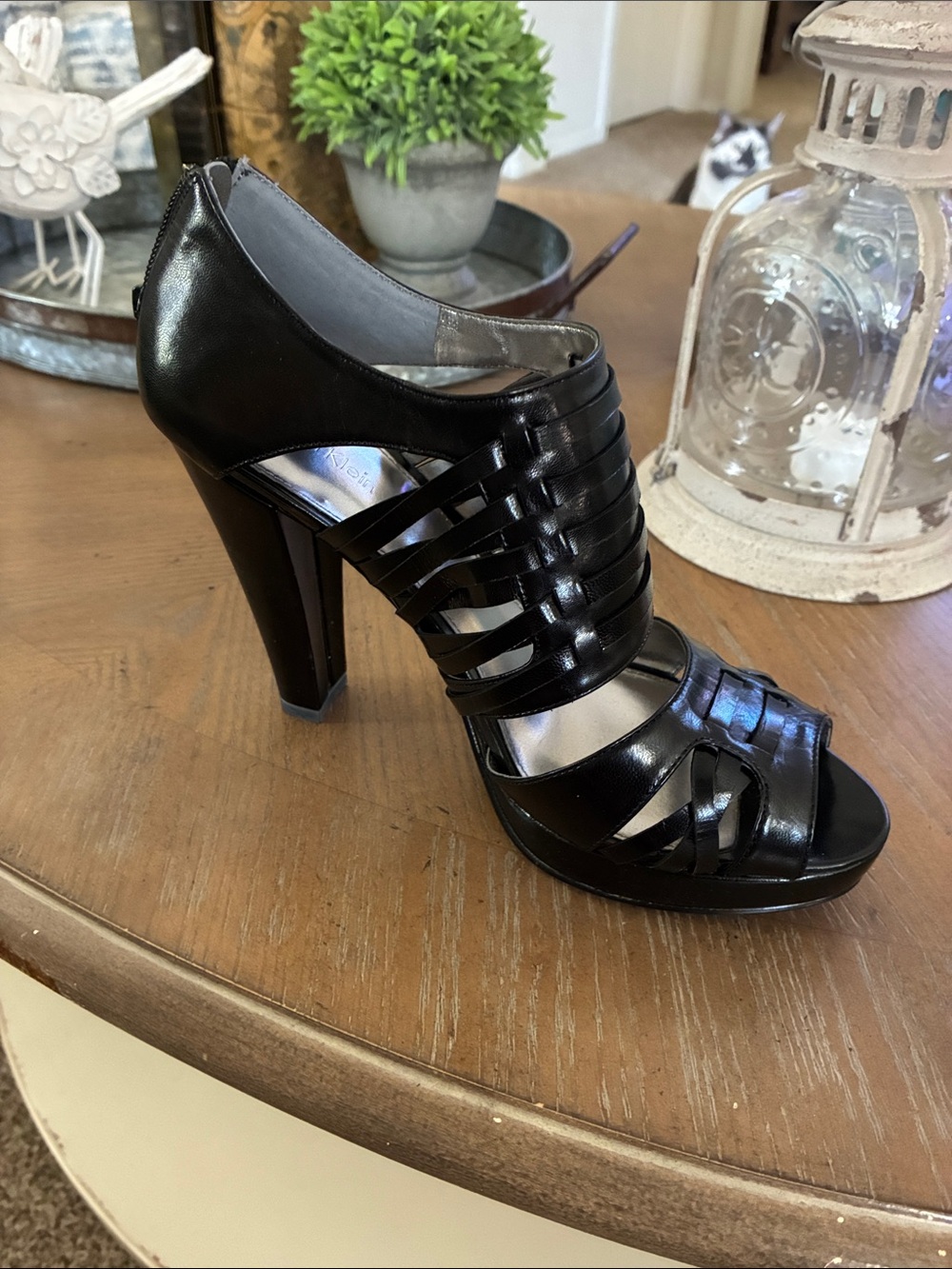 Calvin Klein Black Strappy High Heel Sandal